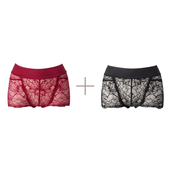 凛とショーツ／ベリーレッド&ブラック(M)